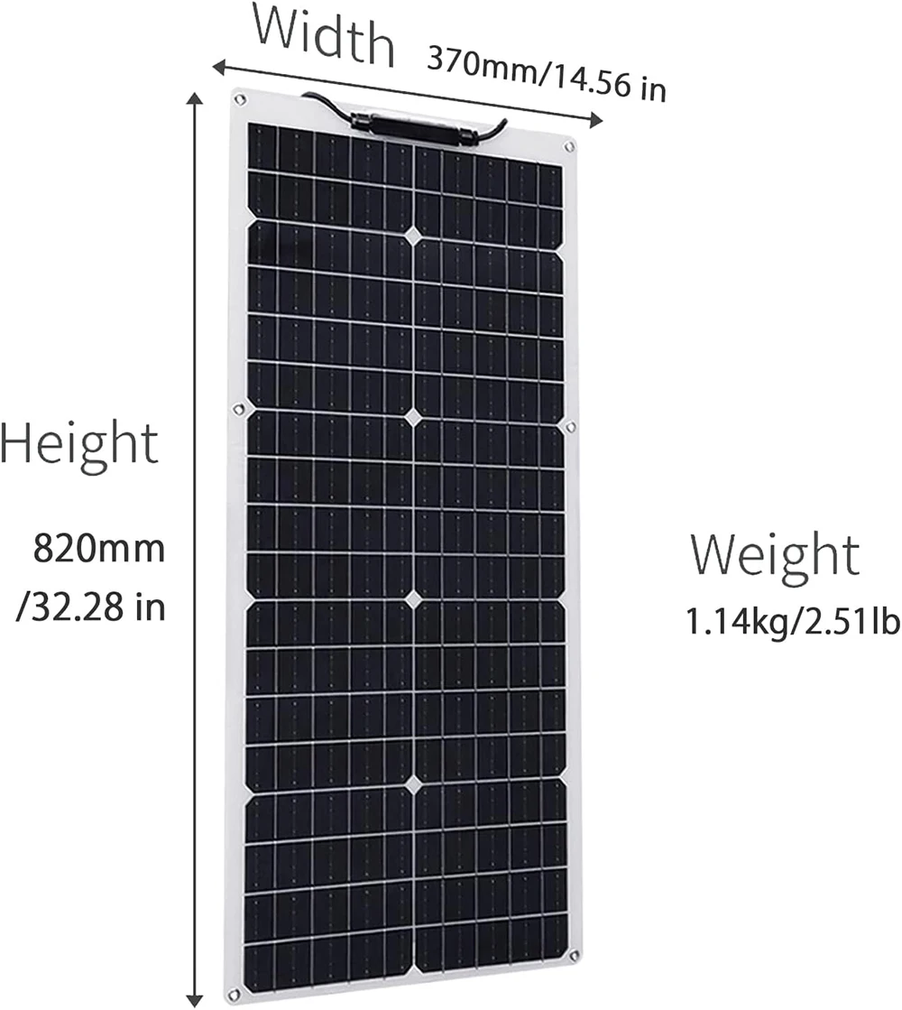 Solar Panel Battery Charger 50W 120W 12V Flexible Solar Panel 18V Photovoltaic Mono Module for Caravan Home Roof Car Motorhome