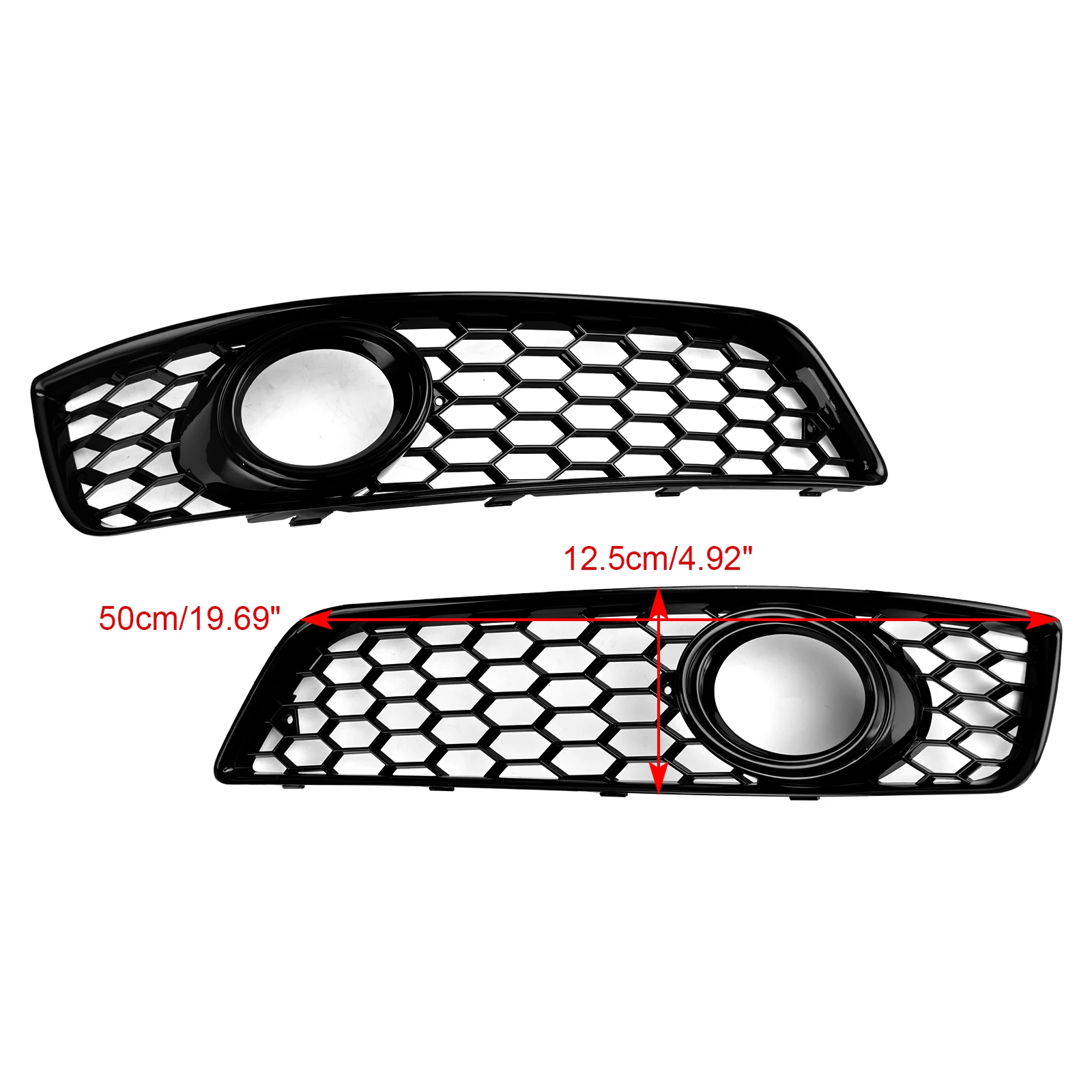 Artudatech Honeycomb Bumper Front Fog Light Grill Grille Cover Fit for for Audi A3 8P 2009-2013