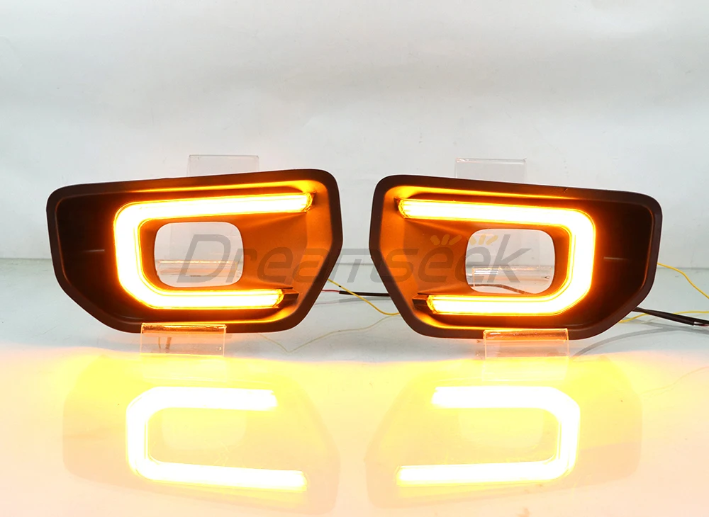 LED DRL Daytime Running Light For Ford Ranger XLT Sport Platinum 2022+ Front Bumper Fog Lamp with Sequential Dynamic Turn Signal