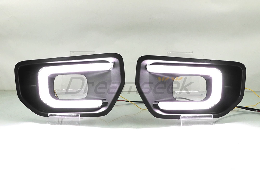 LED DRL Daytime Running Light For Ford Ranger XLT Sport Platinum 2022+ Front Bumper Fog Lamp with Sequential Dynamic Turn Signal