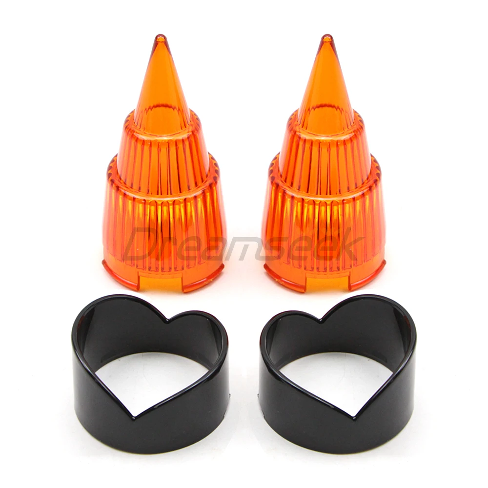 Yellow Lens Turn Signal Light Cover Blinker Bezel for Harley Dyna Softail 2000-2024 Motorcycle Indicator Visor Ring Trim
