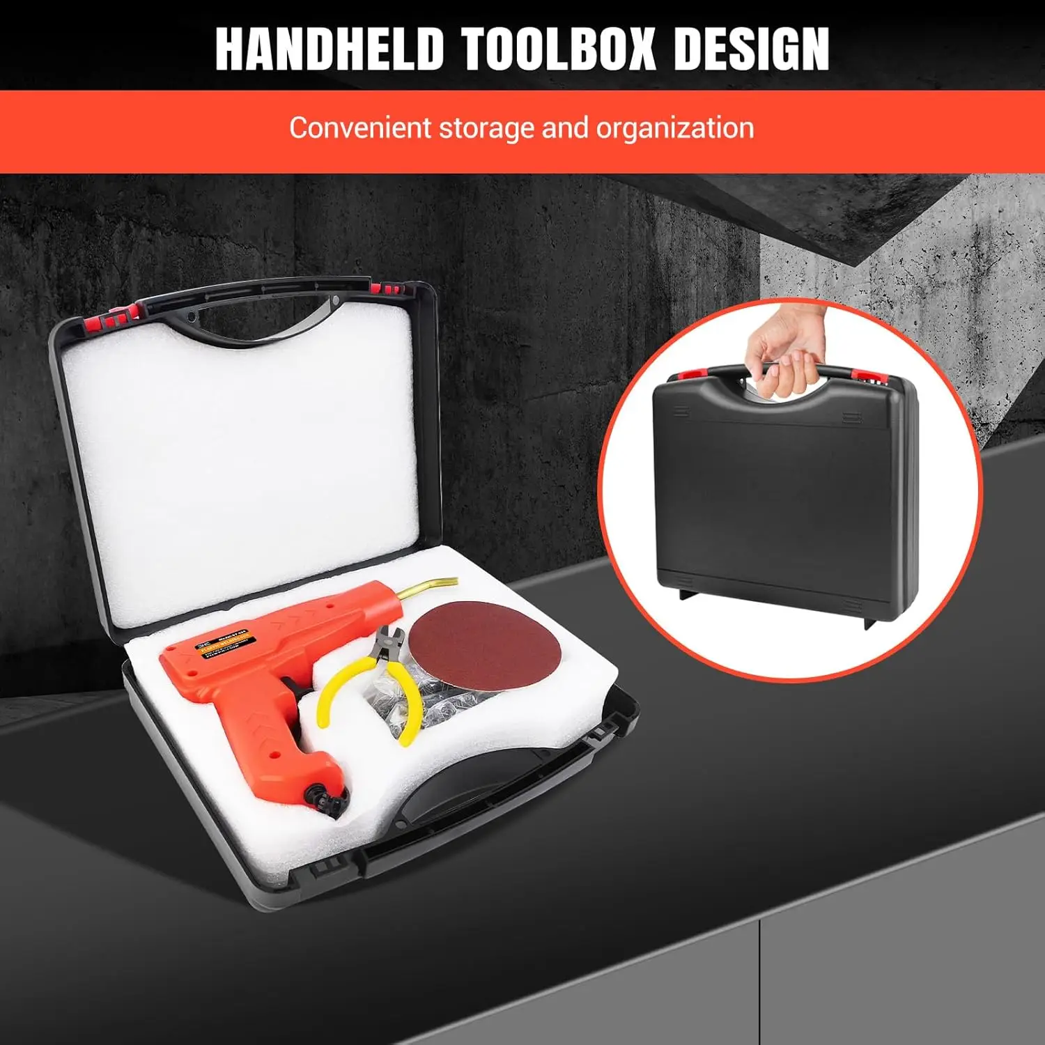 BRIEFNESS Car Bumper Repair Kit Plastic Welder Hot Nail Gun with Storage Case Lightweight Portable Plastic Welder