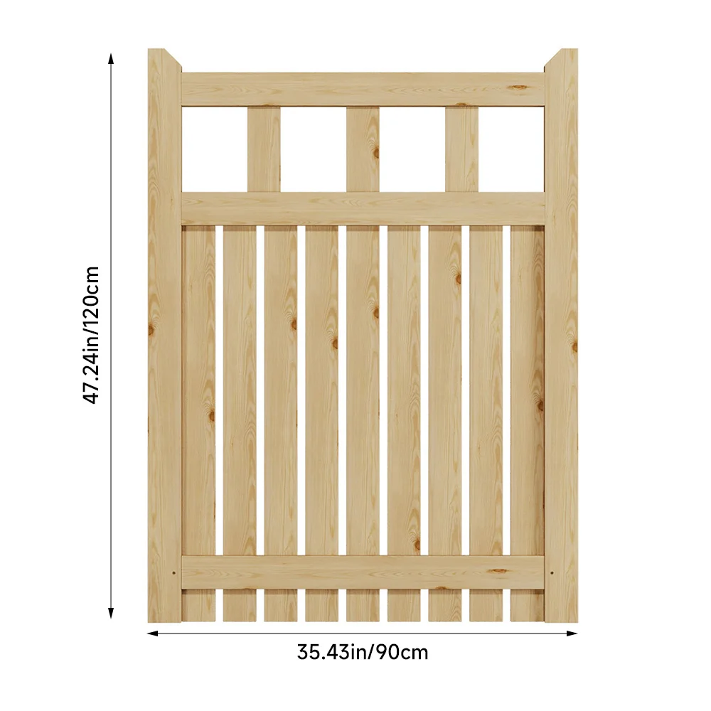 Outdoor Wooden Garden Gate Fence Door with T-hinges Stainless Steel Door Bolt