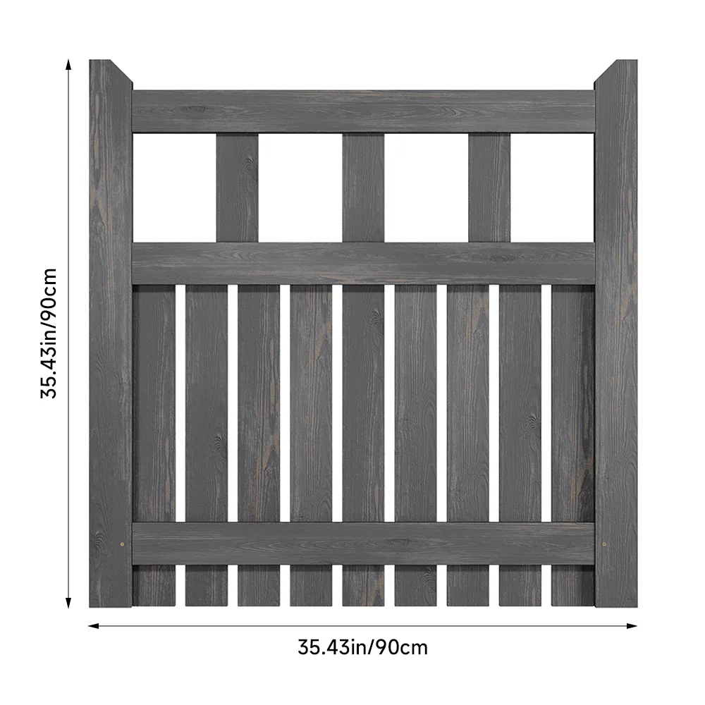 Outdoor Wooden Garden Gate Fence Door with T-hinges Stainless Steel Door Bolt
