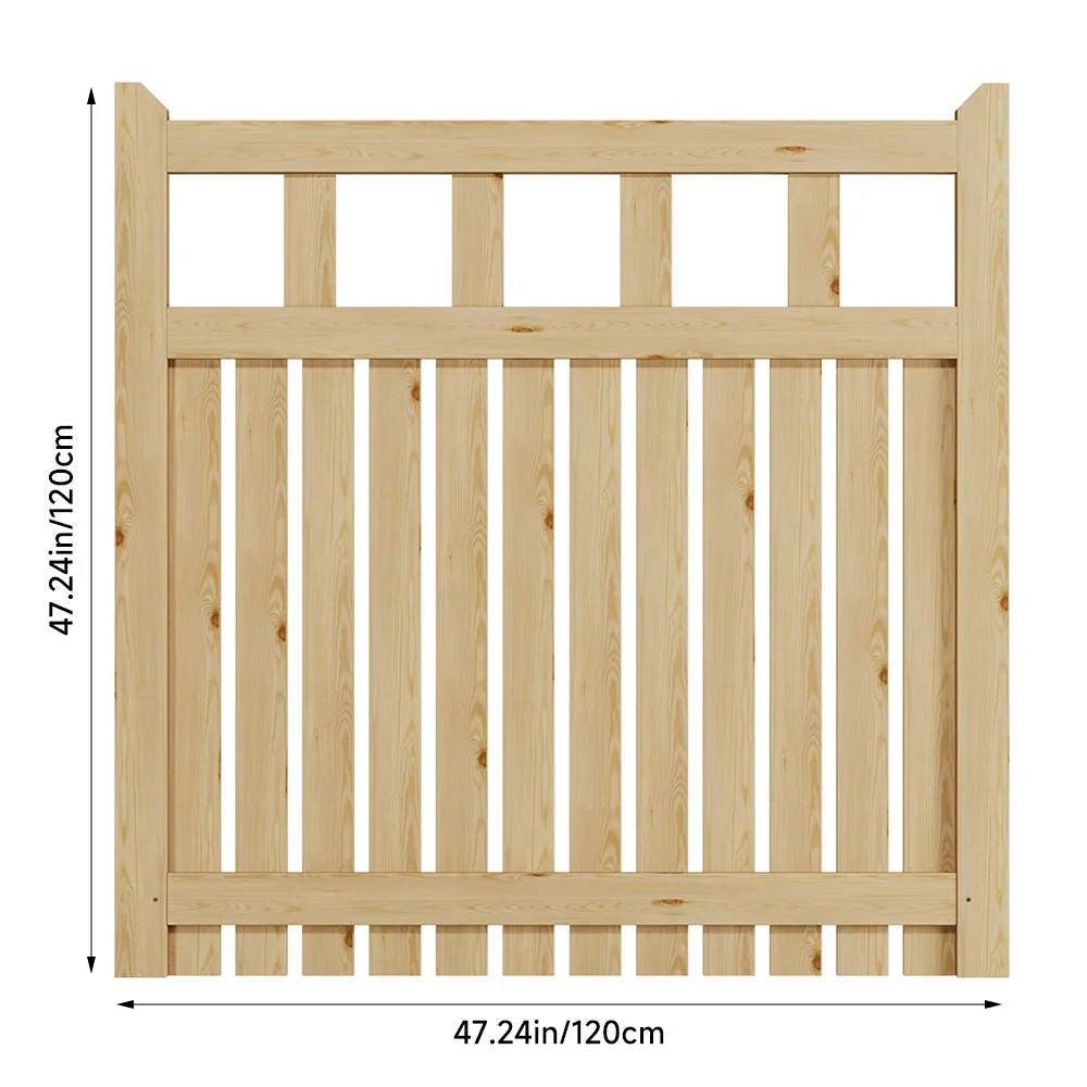 Outdoor Wooden Garden Gate Fence Door with T-hinges Stainless Steel Door Bolt