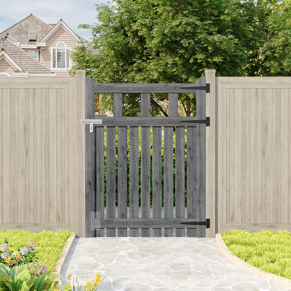 Outdoor Wooden Garden Gate Fence Door with T-hinges Stainless Steel Door Bolt