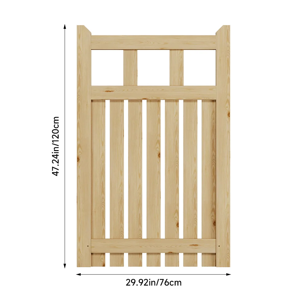 Outdoor Wooden Garden Gate Fence Door with T-hinges Stainless Steel Door Bolt