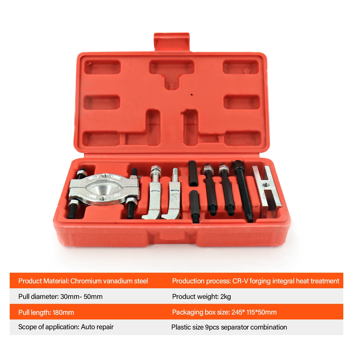 9PCS Mini Bearing Separator Set Gear Puller Splitter Tool Extractor Gear Wheels Bearing Removal Tool Set With Box