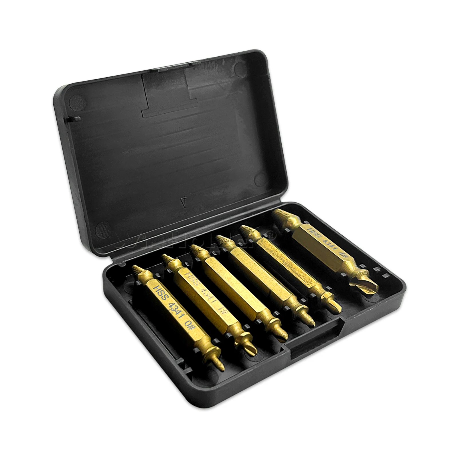 6Pcs/Set Damaged Screw Extractor Easy Out Kit Bolt Stud Remover Drills Tools with Case