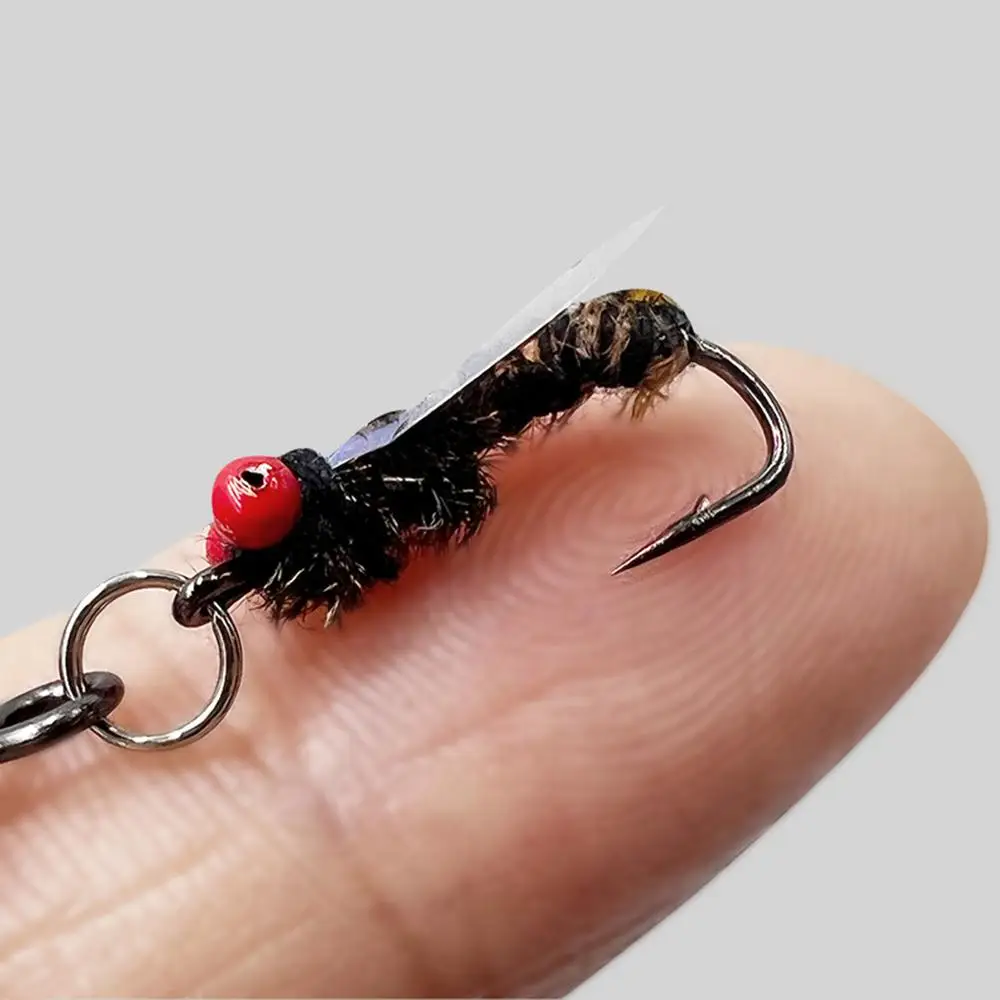 42pcs/set Ice Fishing Jigs Kit Simulated Fishing Fly Hook Set Lifelike Double Layer Fly Fishing Lure Box For Fishing Fly Fishing