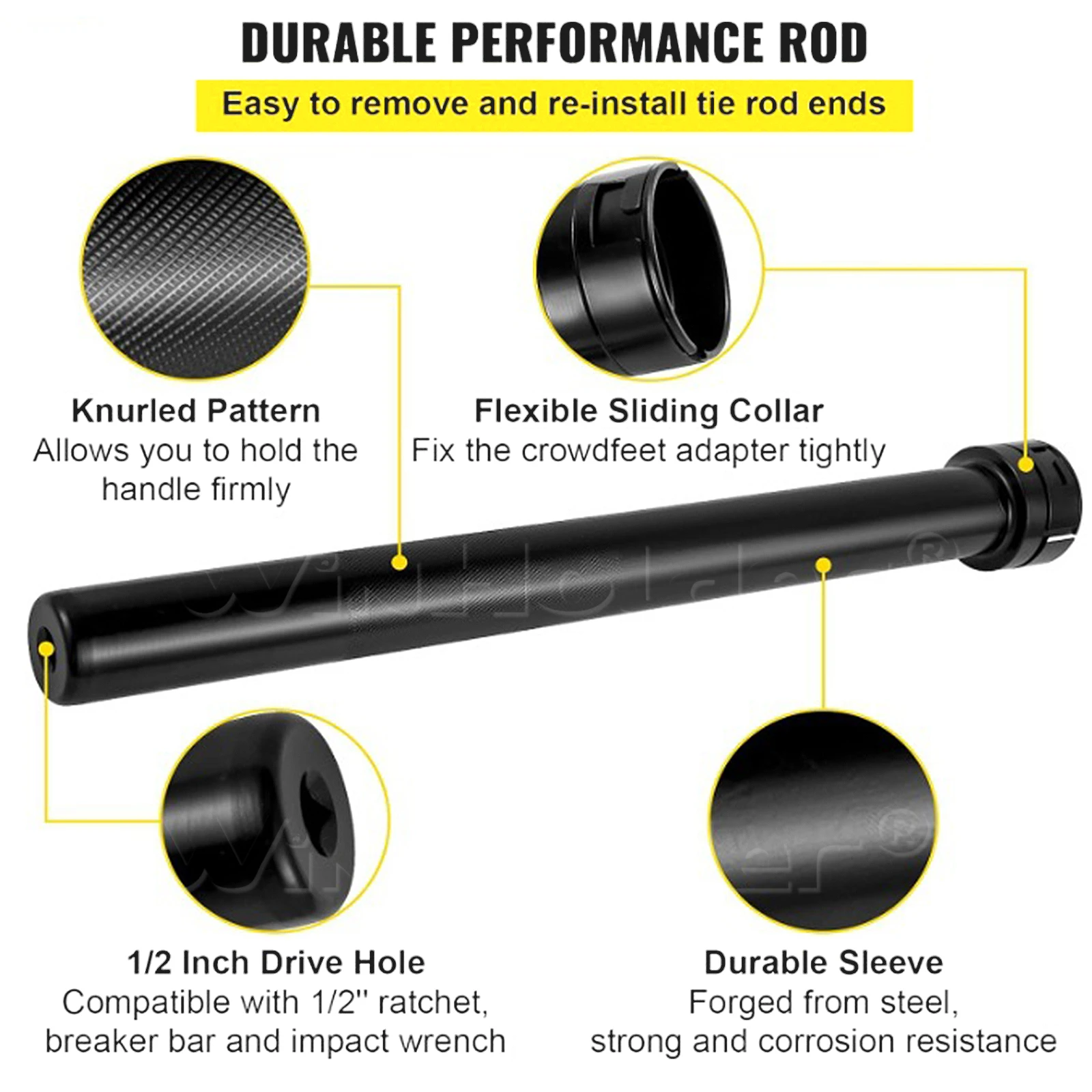13PCS Inner Tie Rod Removal & Installation Remover Tie Rod 1/2'' Inch Drive Adapters Tools Inner Tie Rod Removal Tools Kits