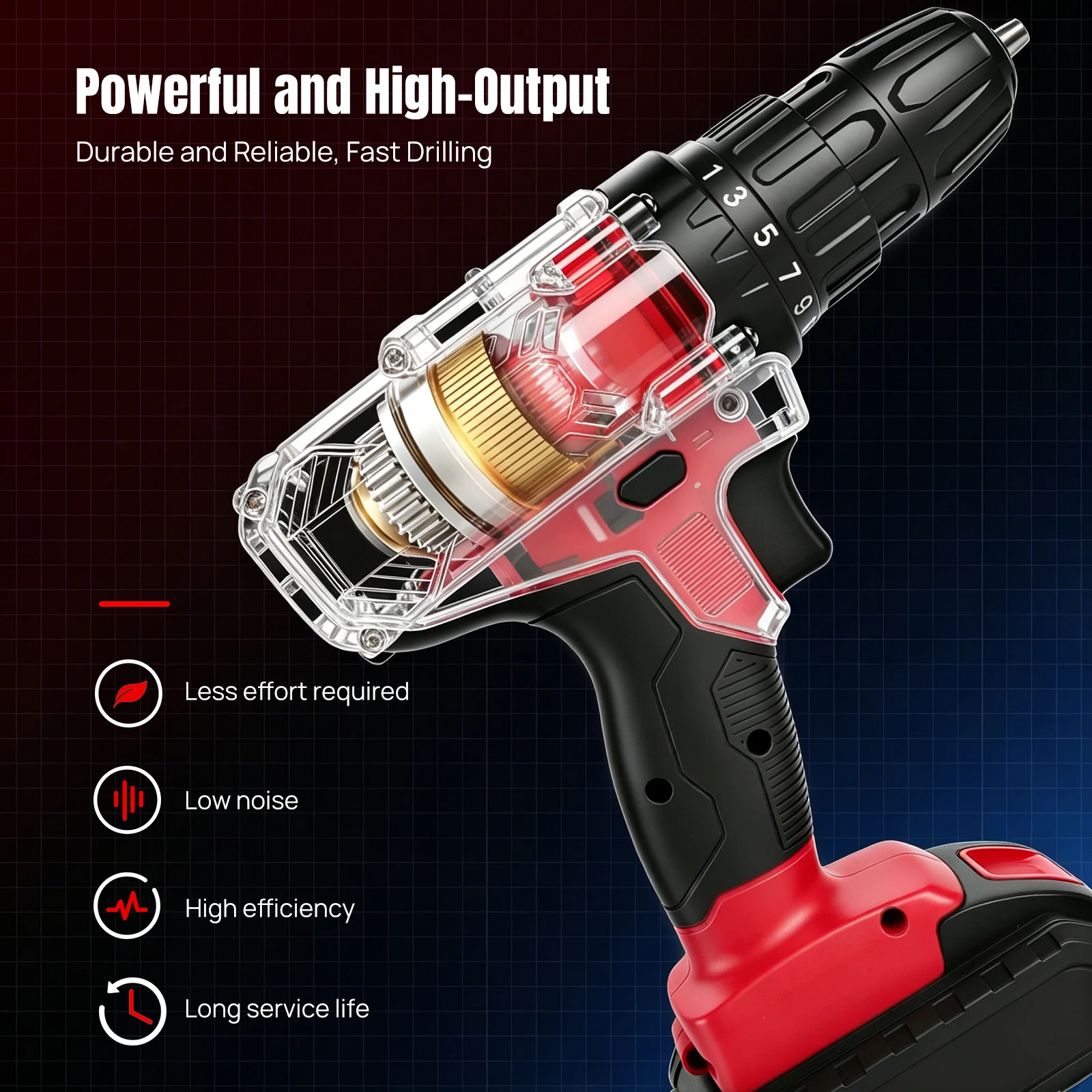 21V Cordless Drill,45Nm Electric Screwdriver Set with 29PCS Accessories, 2 Variable Speed for Home DIY Project Kit