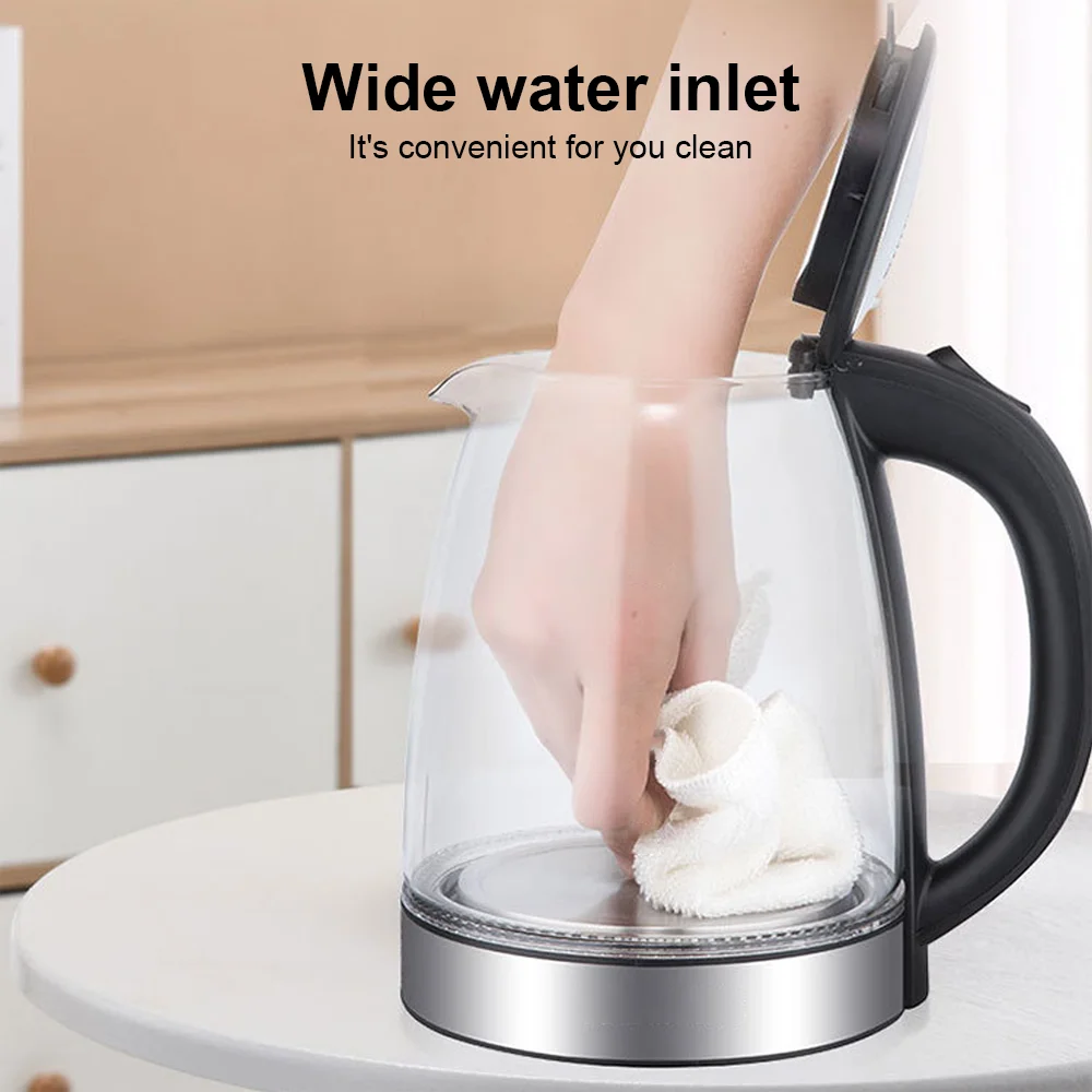 1.8L Electric Kettle Glass Tea Kettle Water Boiler 220V Auto Shut-Off Electric Kettle Home Kitchen Appliances