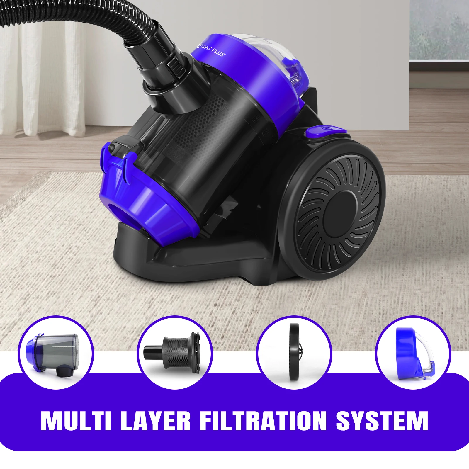 230V Household Pets hair Horizontal Vacuum Cleaner Multifunctional Vacuum Cleaner Bedroom Carpet Dust Remover 1000W Cats Dogs