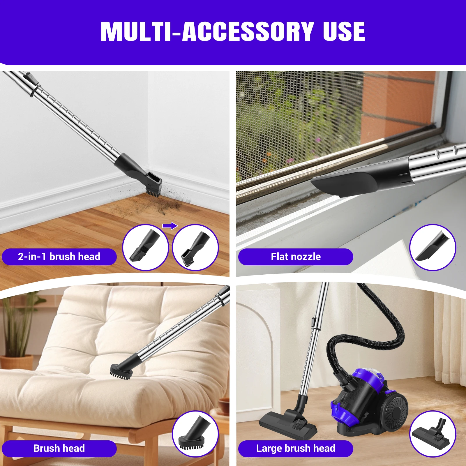 230V Household Pets hair Horizontal Vacuum Cleaner Multifunctional Vacuum Cleaner Bedroom Carpet Dust Remover 1000W Cats Dogs