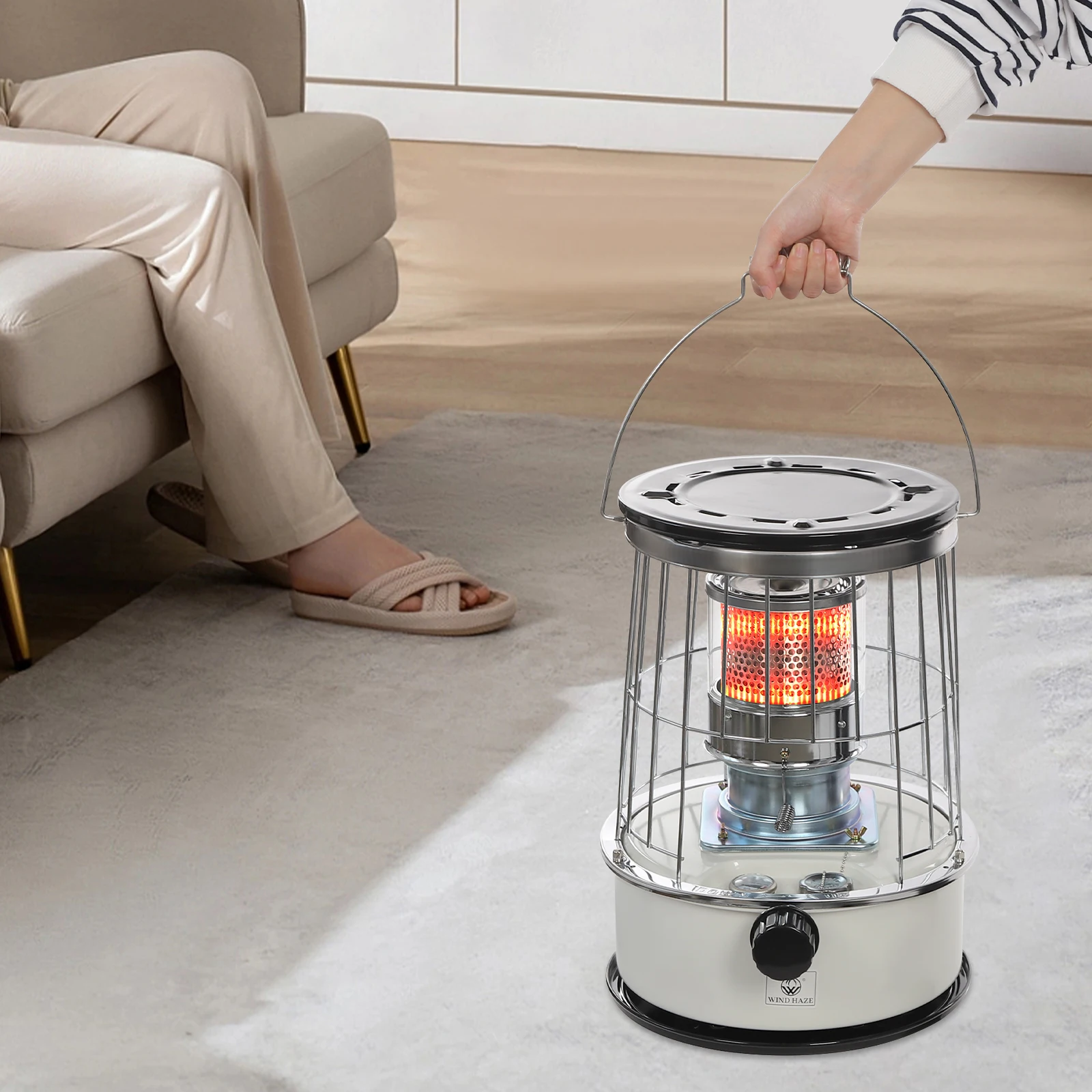 6L Portable Kerosene Space Heater Home Heater Outdoor Camping Stove Kerosene Stove for Barbecue Ice Fishing Hunting Cooking