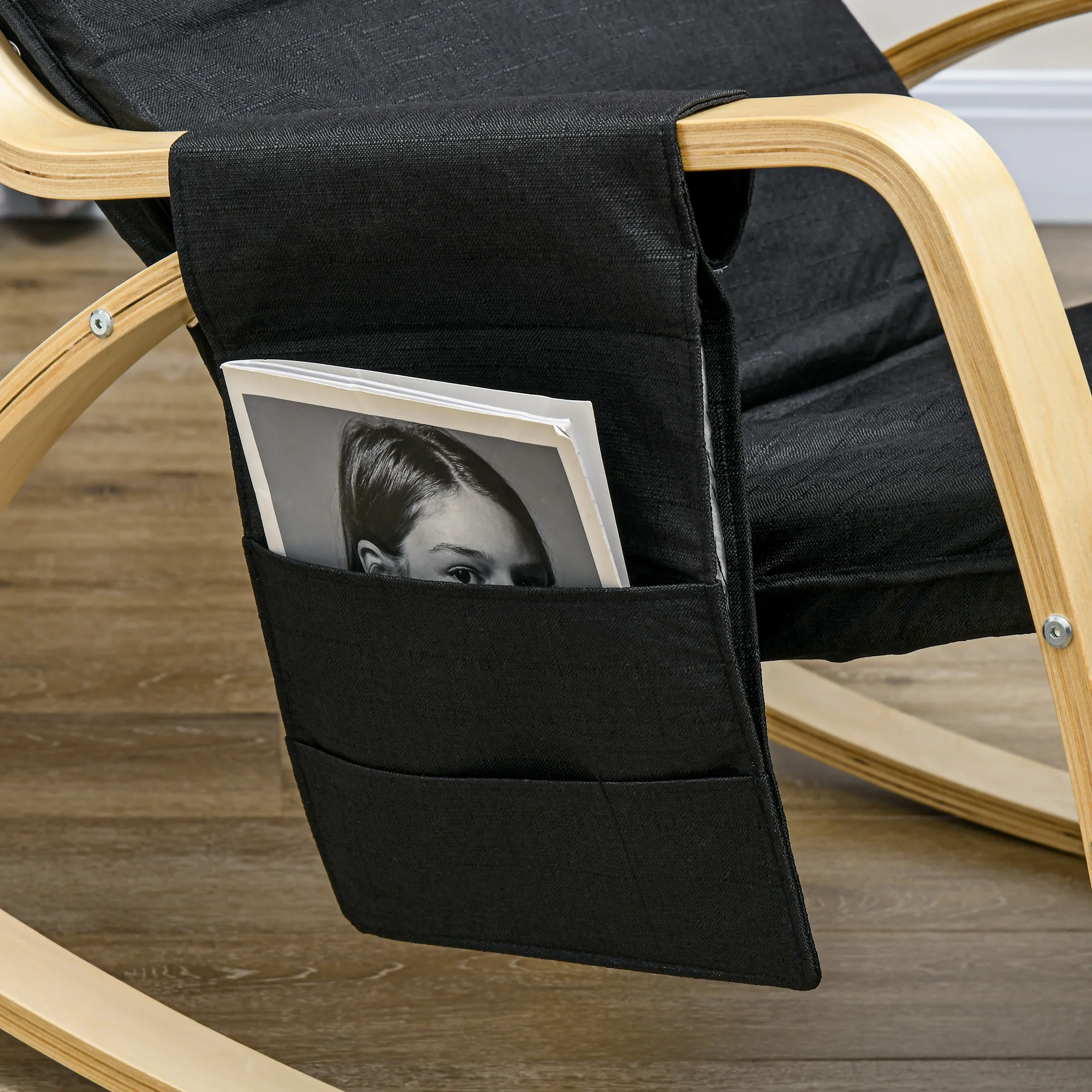 HOMCOM Rocking Chair Recliner Armchair with Adjustable Footrest