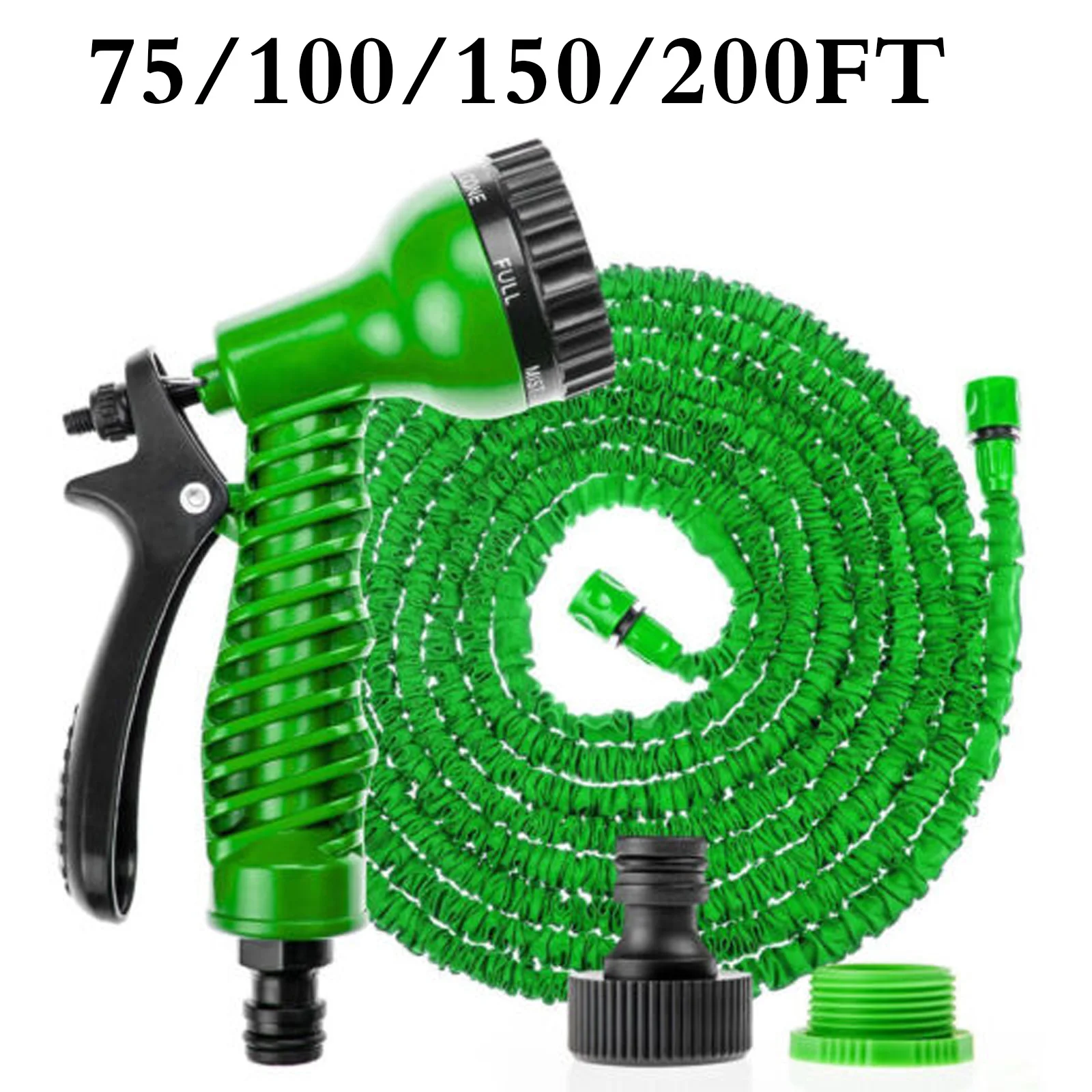 Garden Hose Pipe 75FT/100FT/150FT/200FT Expandable Garden Hosepipe Strongest Double Latex Inner Tube with 7 Function Spray Gun