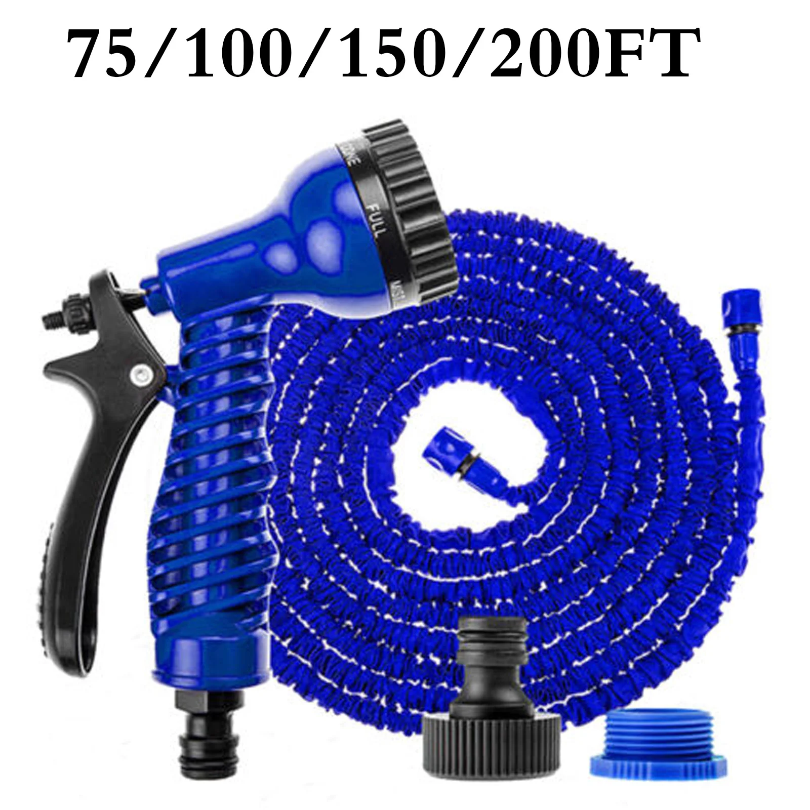Garden Hose Pipe 75FT/100FT/150FT/200FT Expandable Garden Hosepipe Strongest Double Latex Inner Tube with 7 Function Spray Gun