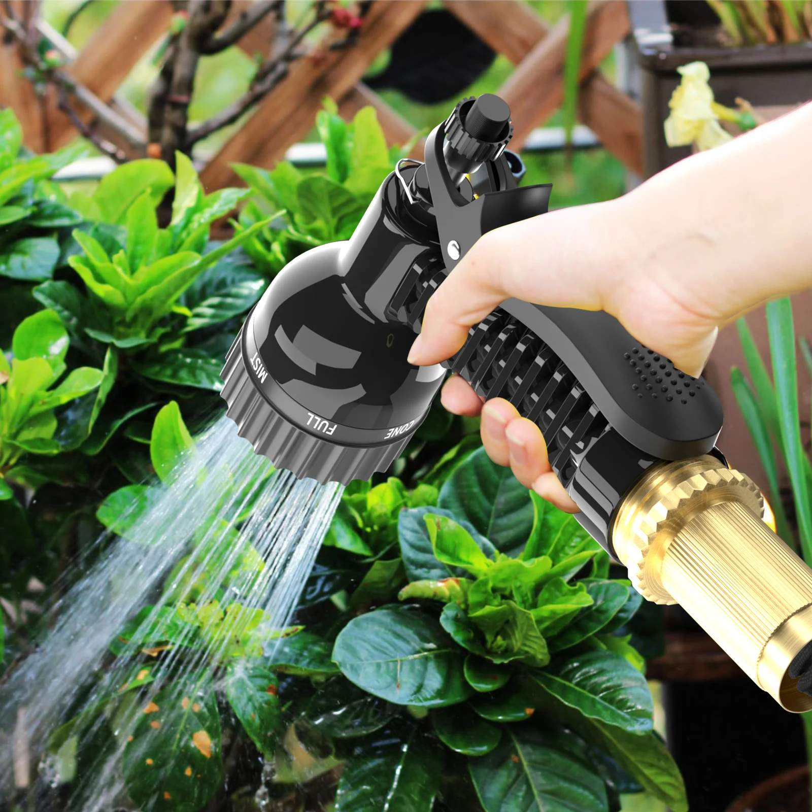 Garden Hose Pipe 75FT/100FT/150FT/200FT Expandable Garden Hosepipe Strongest Double Latex Inner Tube with 7 Function Spray Gun