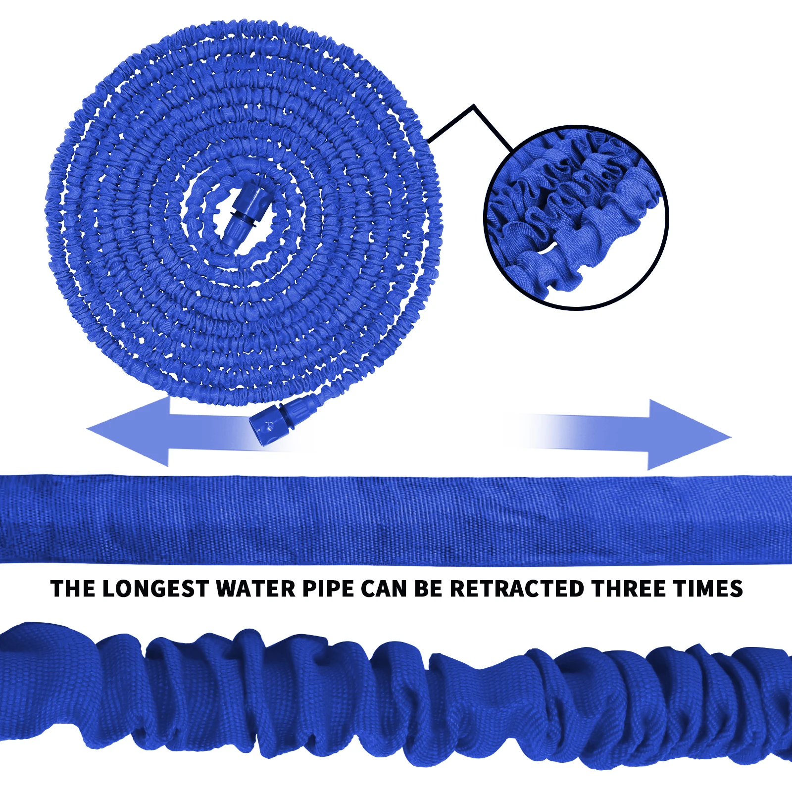 Garden Hose Pipe 75FT/100FT/150FT/200FT Expandable Garden Hosepipe Strongest Double Latex Inner Tube with 7 Function Spray Gun