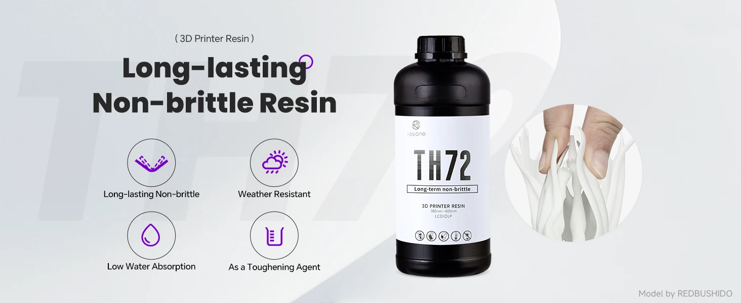 RESIONE TH72 1K 3D Resin Long-lasting Tough 3d Printer UV Resin For Elegoo Anycubic Resin 3d Photon Resin Photopolymer resin