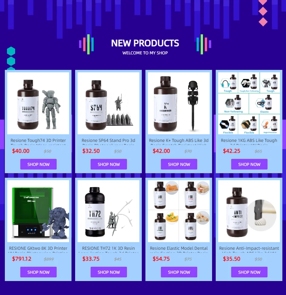 RESIONE TH72 1K 3D Resin Long-lasting Tough 3d Printer UV Resin For Elegoo Anycubic Resin 3d Photon Resin Photopolymer resin