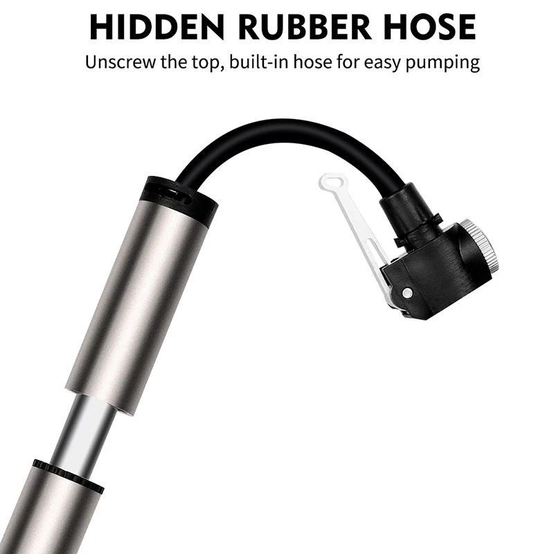WEST BIKING Mini Bike Pump Aluminum Alloy Portable Drop-proof Bike Ultraligh Hand Air Pump MTB Mountain Road Cycling Pump
