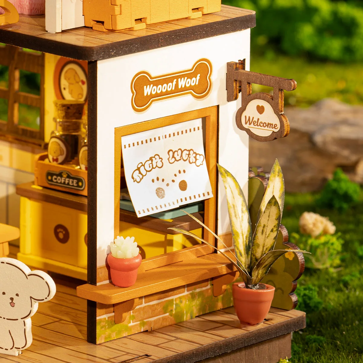Robotime Rolife DIY Puppy's Cozy Villa House Miniature Kits for Kids and Family New Wooden Puzzle Model Home Decoration Set