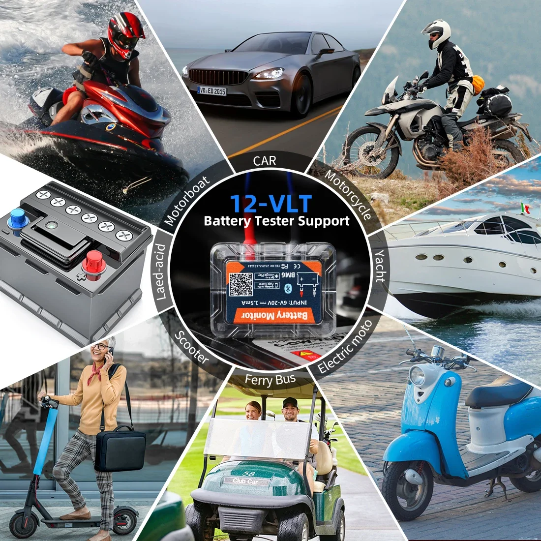 QUICKLYNKS BM6 12V Car Battery Monitor Battery Health Monitoring Wireless Bluetooth 4.0 For Android IOS APP Battery Tester Tool