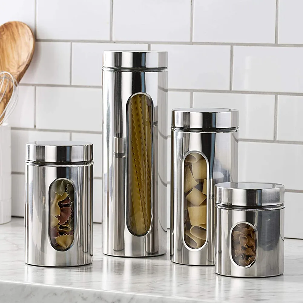 【Lifeideas】Set of 4 Stainless Steel Food Storage Containers