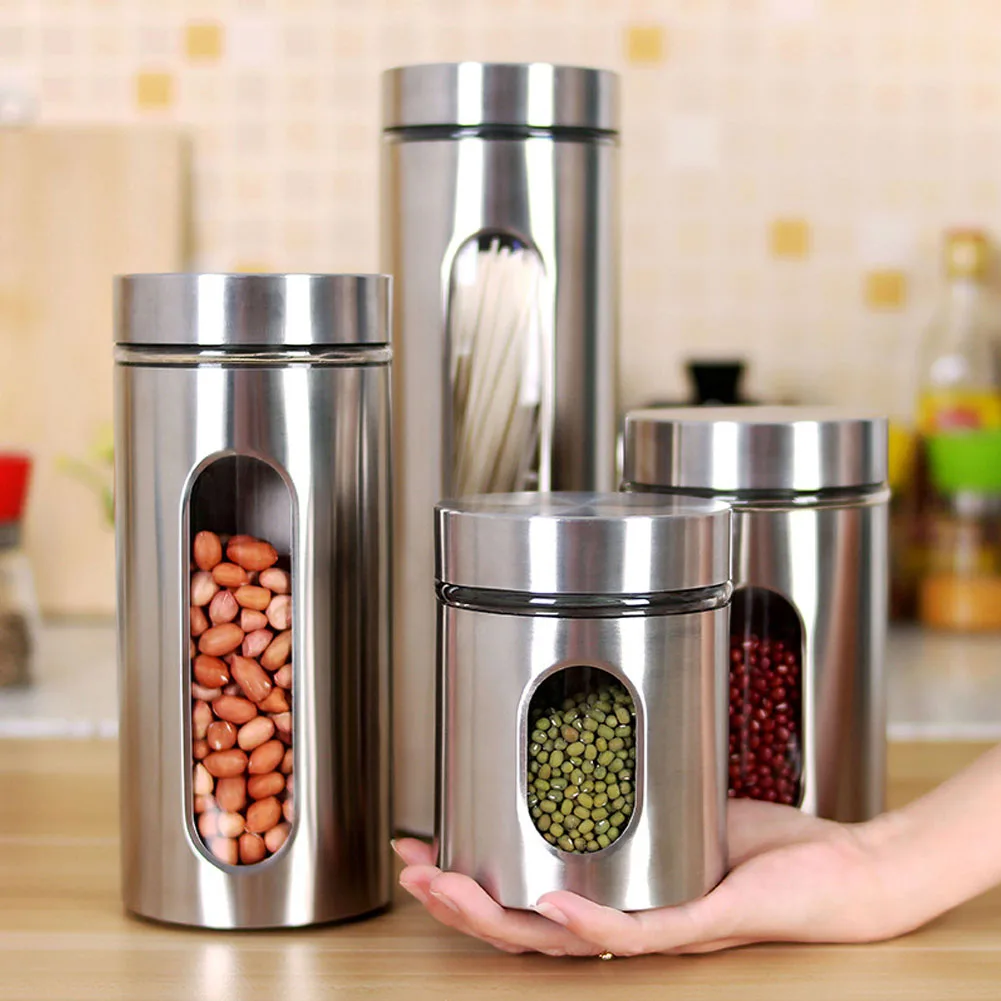 【Lifeideas】Set of 4 Stainless Steel Food Storage Containers