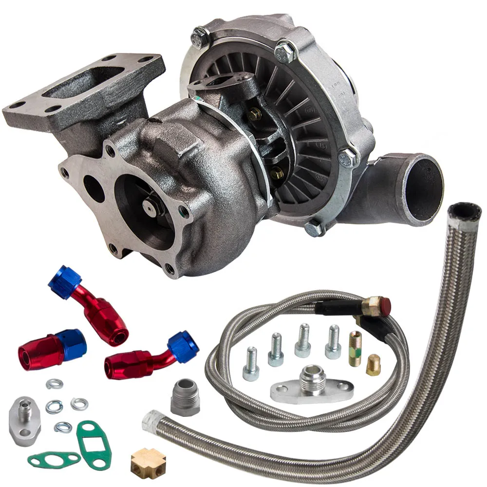 Universal Oil Line Kit Turbo T04E .57 A/R oil Cold Turbocharger 1.5-2.5L engine