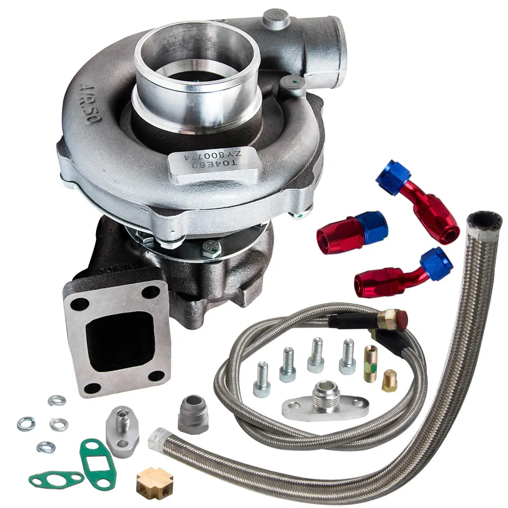 Universal Oil Line Kit Turbo T04E .57 A/R oil Cold Turbocharger 1.5-2.5L engine