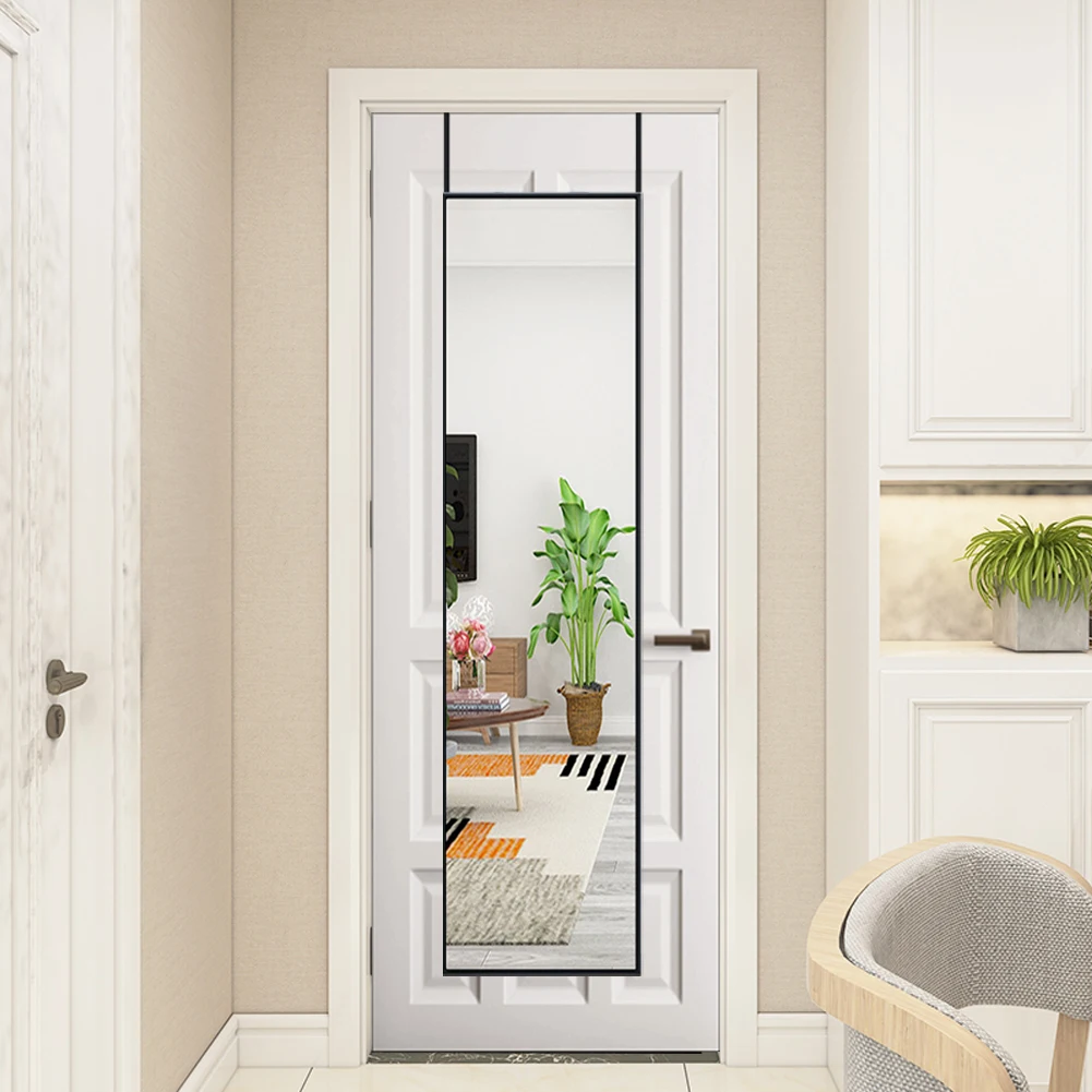 【Lifeideas】Full Length Mirror with Rounded Corners Door Hanging Black Mirror 37x147cm