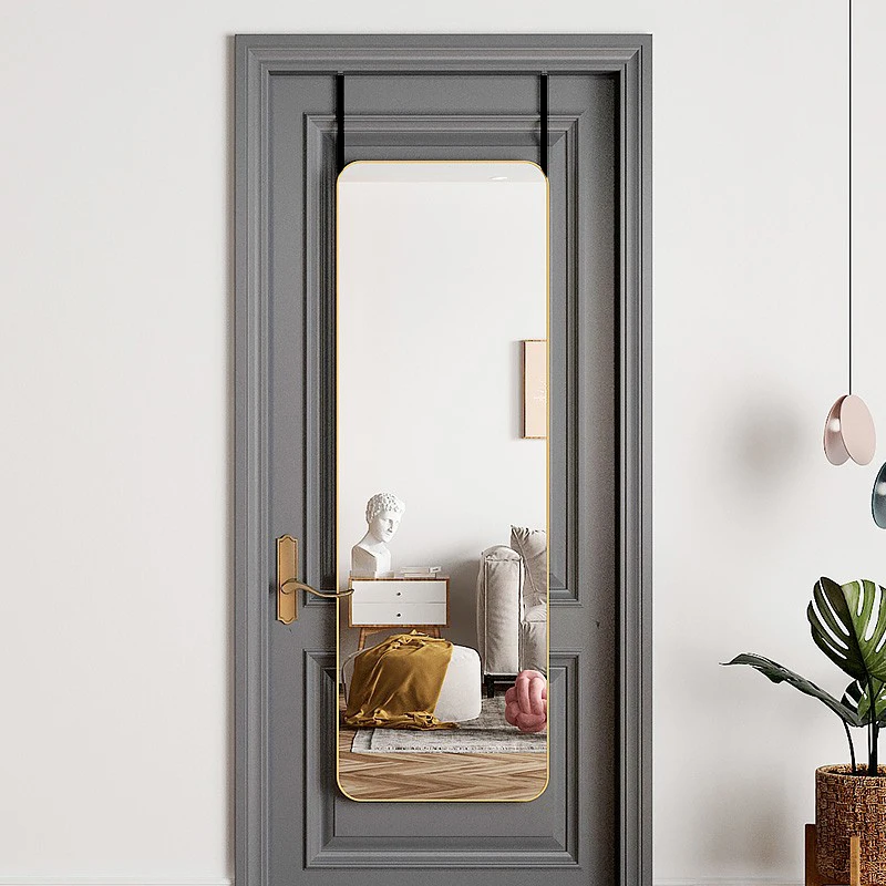 【Lifeideas】Full Length Mirror with Rounded Corners Door Hanging Black Mirror 37x147cm
