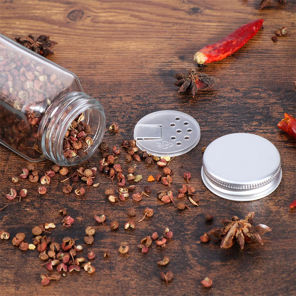 12Pcs Glass Spice Jars with Metal Lids Salt Pepper Shaker Spice Seasoning Containers Kitchen Spice Jar Organizer Set 120ML