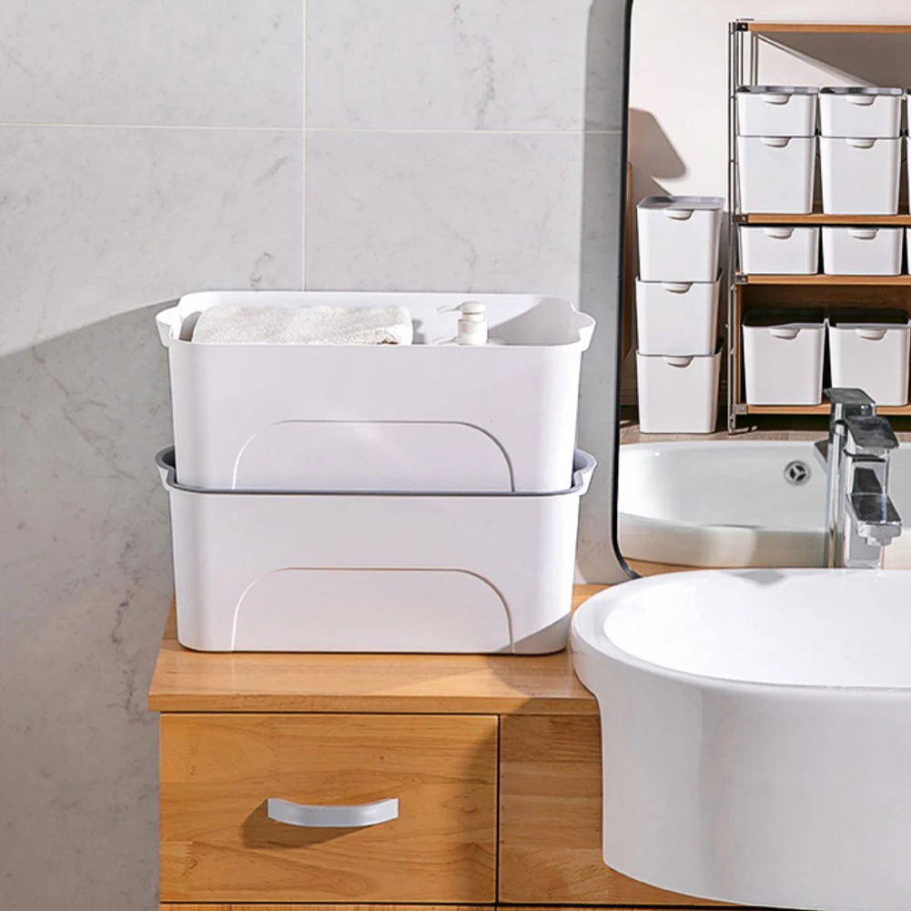 【Lifeideas】Set of 4 Plastic Storage Boxes with Lids in White