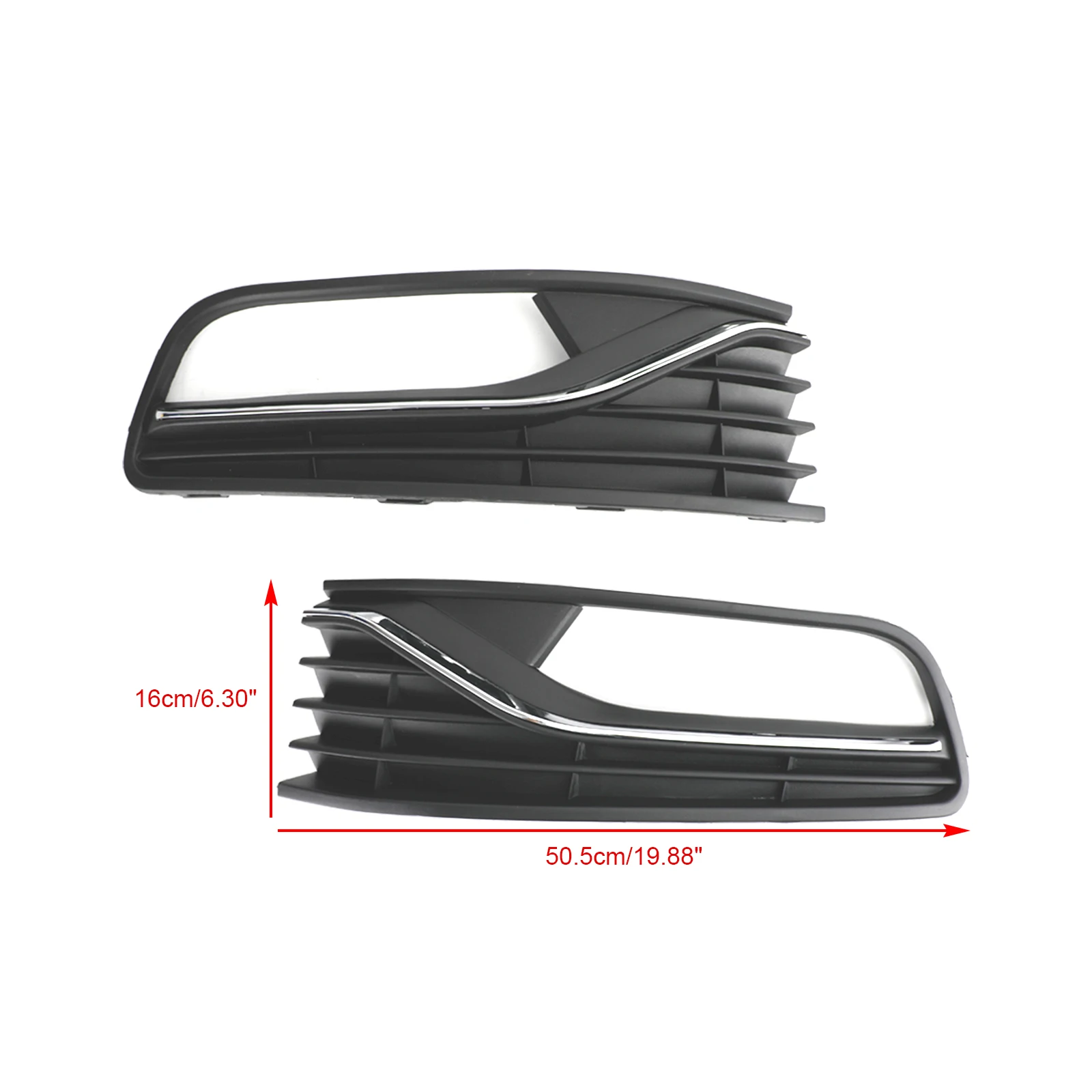 Artudatech Pair Front Bumper Fog Light Cover Grill Grille fit for VW Polo 6R 2014-2017