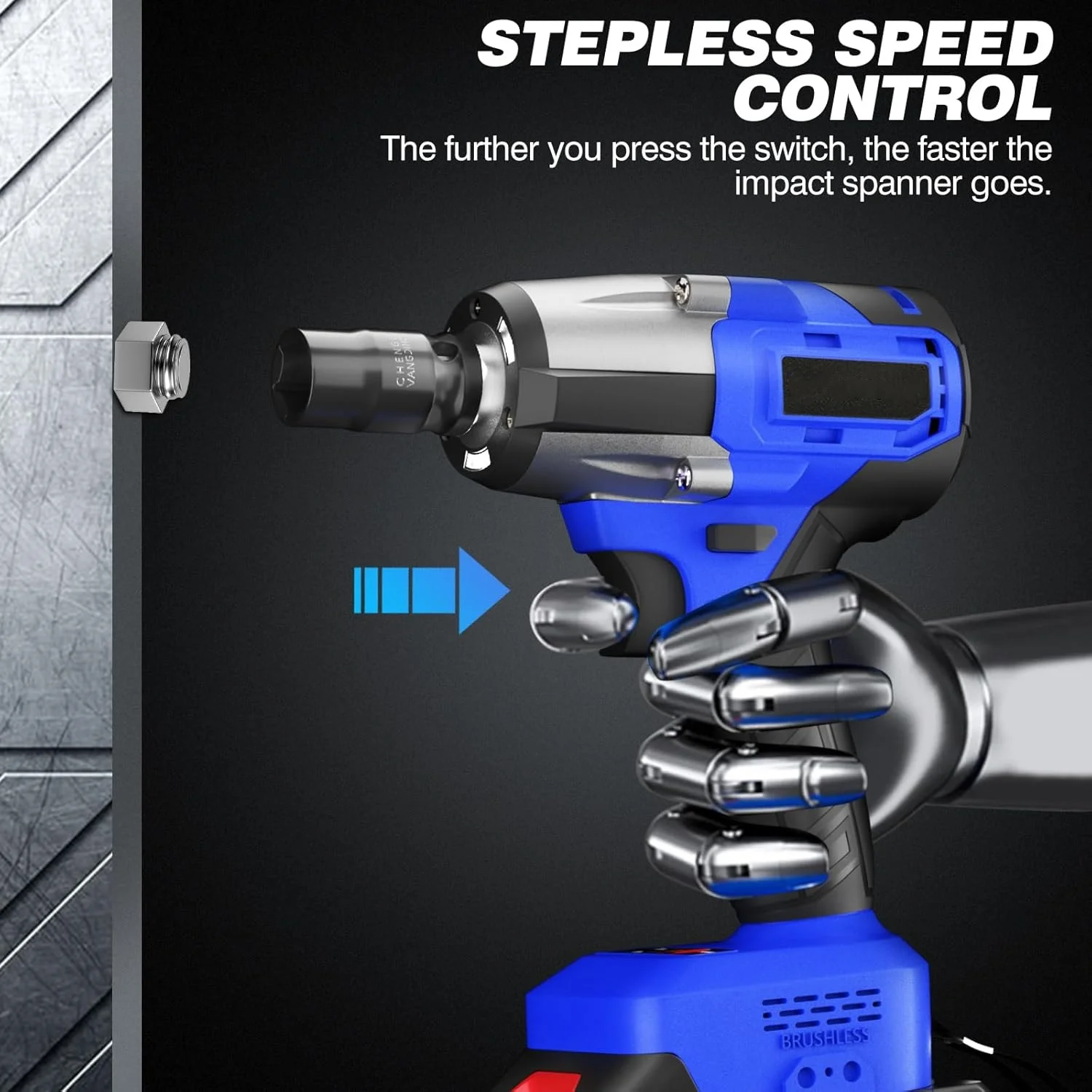 BRIEFNESS Electric Wrench Cordless Impact Wrench Home Car Carrying Case Convenient Car Repair Tool 12 Drill Bits Set Blue 12V