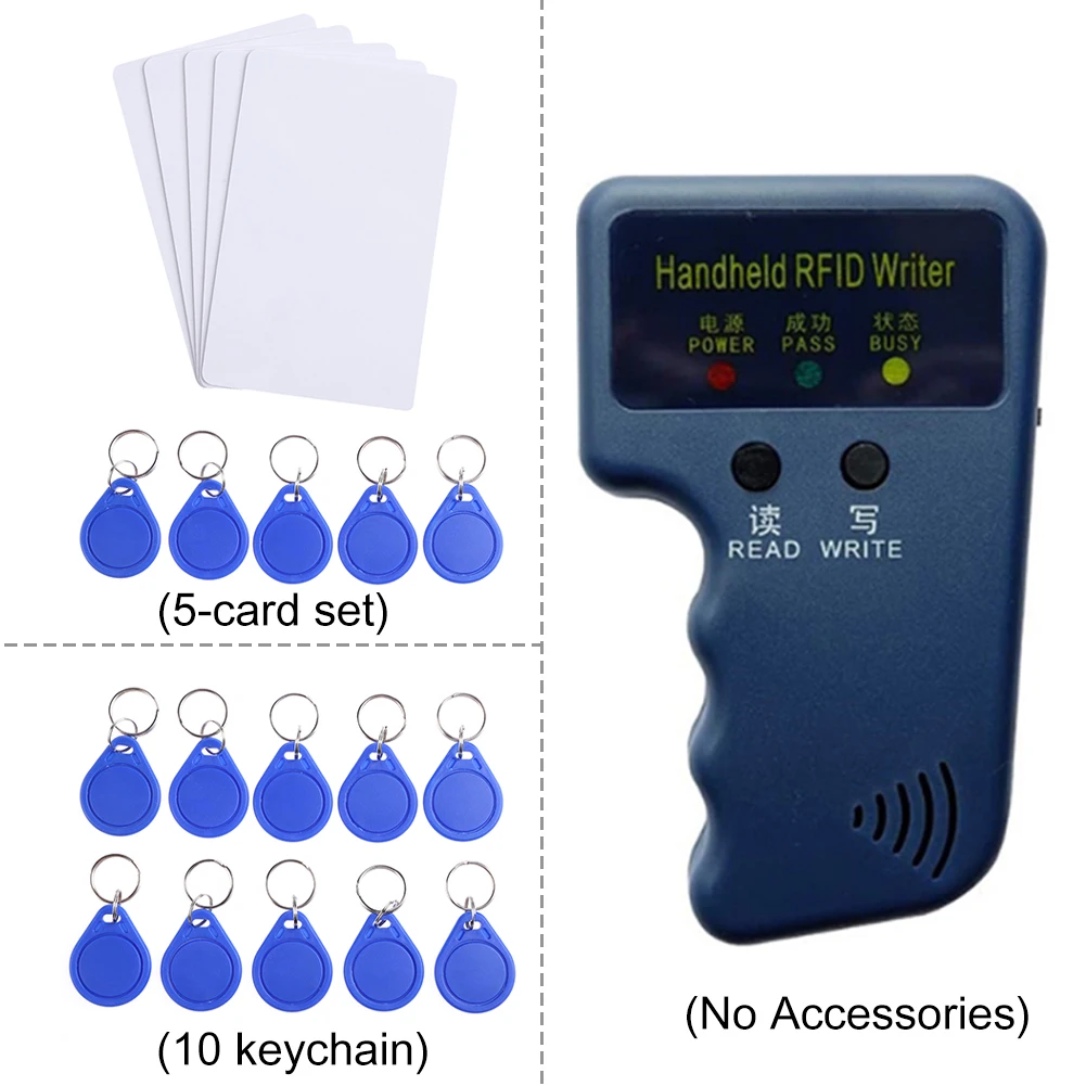 125KHz RFID Copier Portable ID Reader Writer Access Control Card Duplicator Cloner Encryption Device (Reader/card optional)