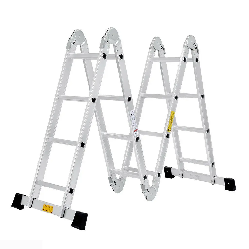 4.7M Foldable Ladder Aluminium Lock Step 14 IN 1 Combination Multi Purpose Ladder W/2 Scaffold Platform
