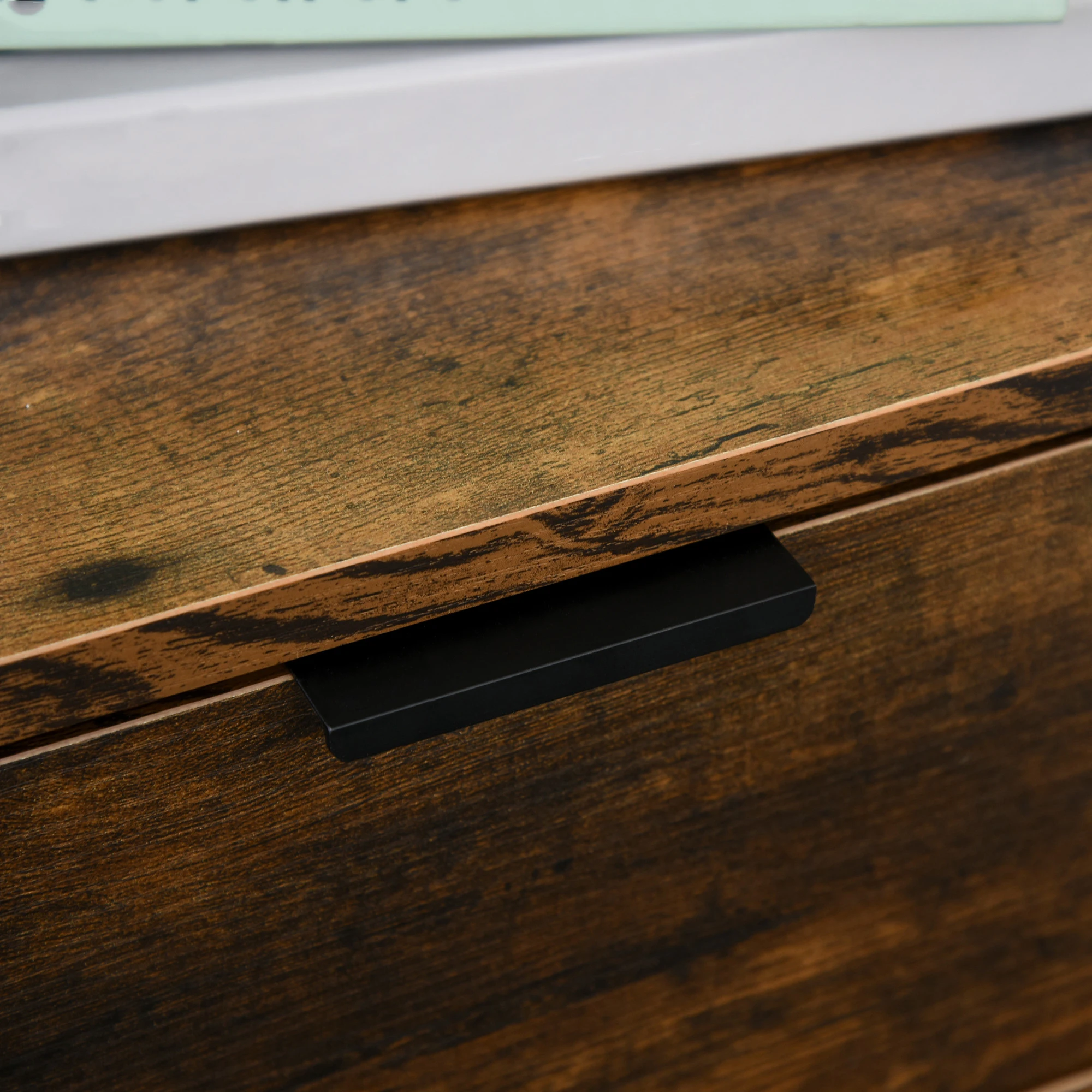 HOMCOM Industrial 3-Drawer Bedroom Chest of Drawers with Metal Frame, Brown