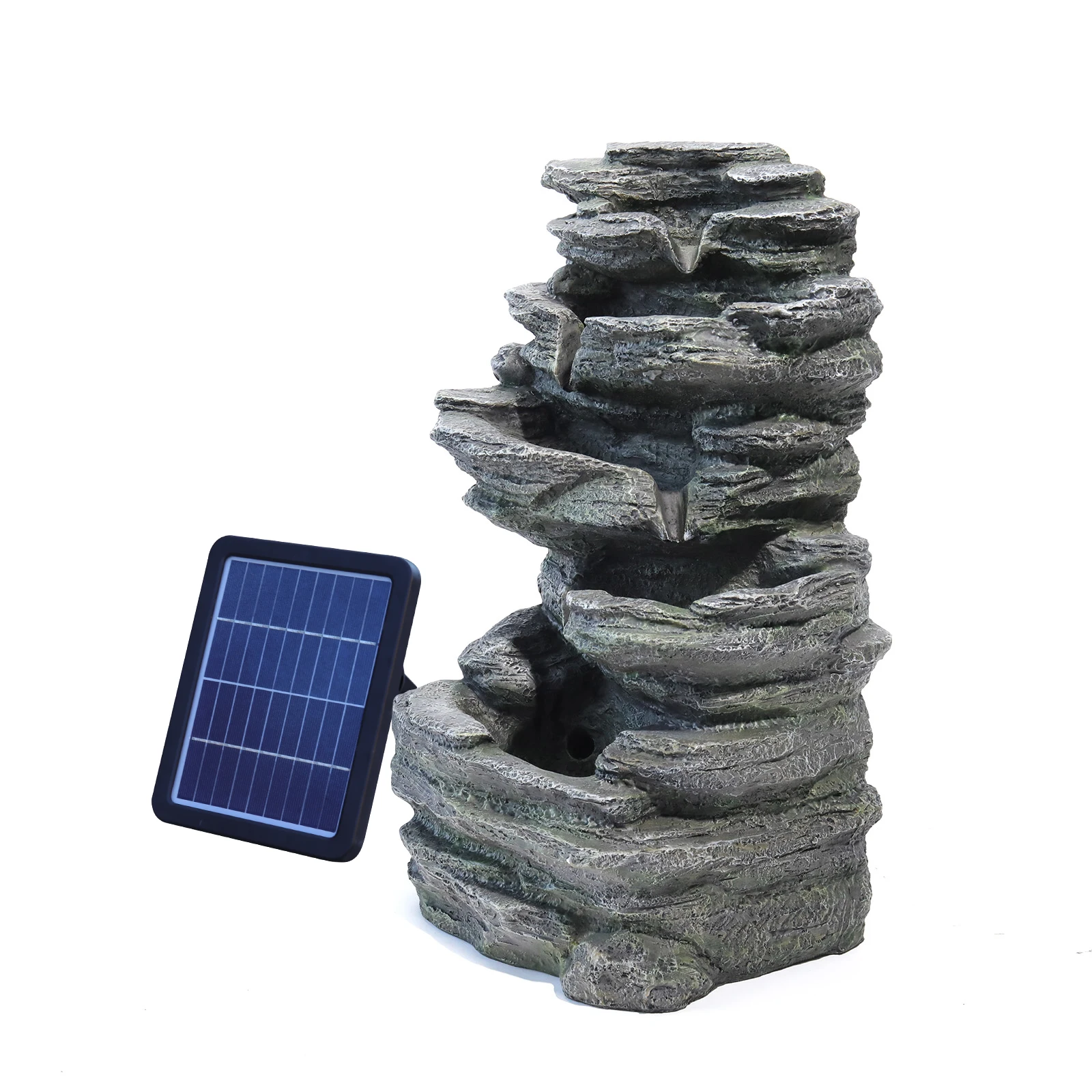 Garden Water Feature Outdoor LED Waterfall Fountain Rockery Decor