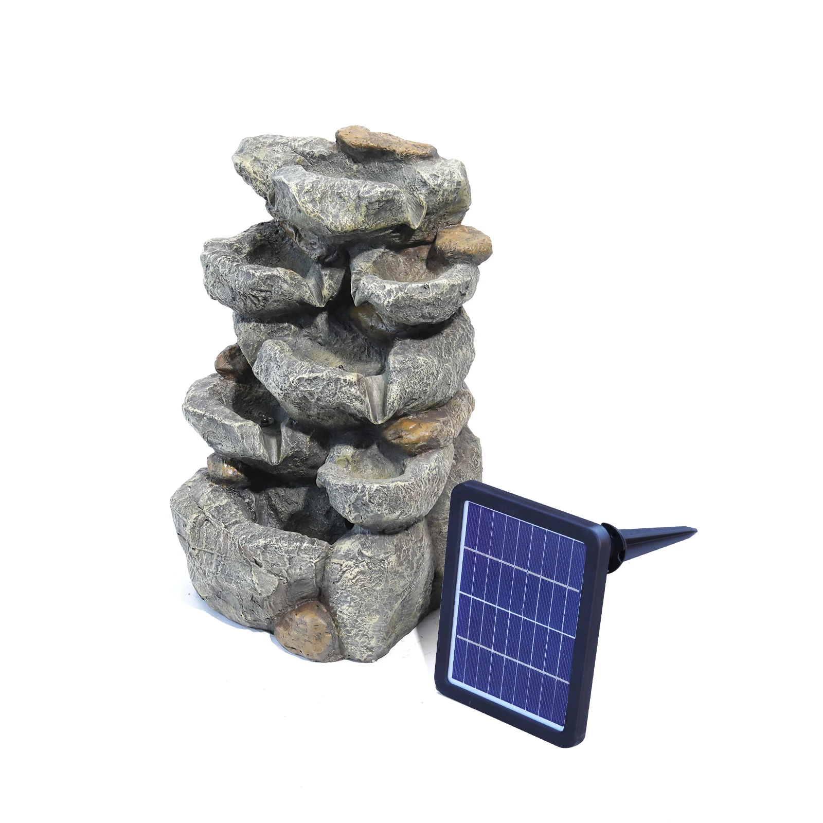 Garden Water Feature Outdoor LED Waterfall Fountain Rockery Decor