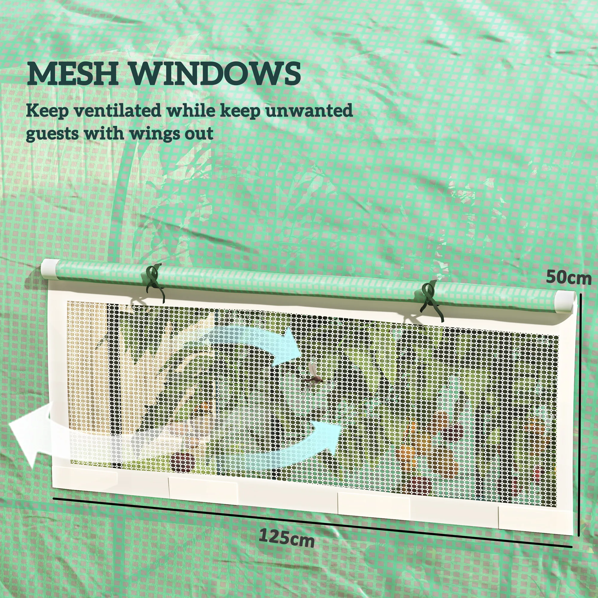 Polytunnel Greenhouse with Uv-Resistant Pe Cover, Grow House, 3 X 2 X 2m