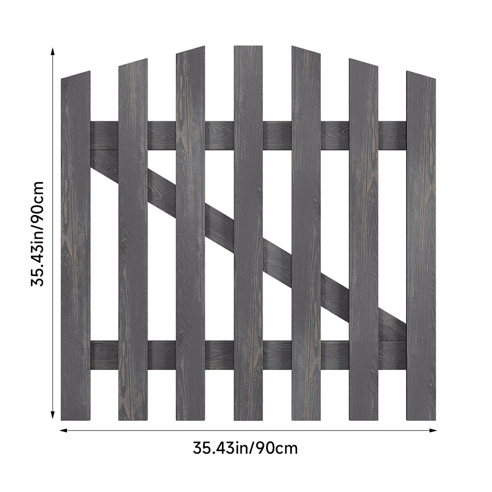 Outdoor Wooden Garden Gate Fence Spruce Wood Door with 8-inch Stainless Steel Bolt