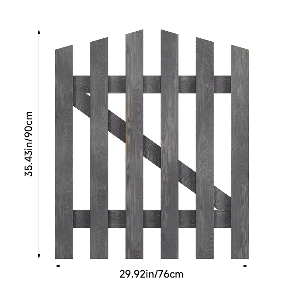 Outdoor Wooden Garden Gate Fence Spruce Wood Door with 8-inch Stainless Steel Bolt