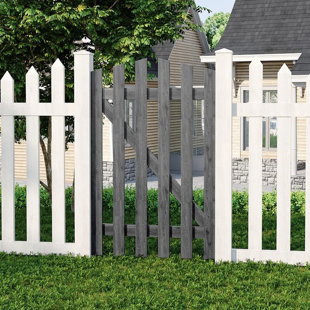 Outdoor Wooden Garden Gate Fence Spruce Wood Door with 8-inch Stainless Steel Bolt