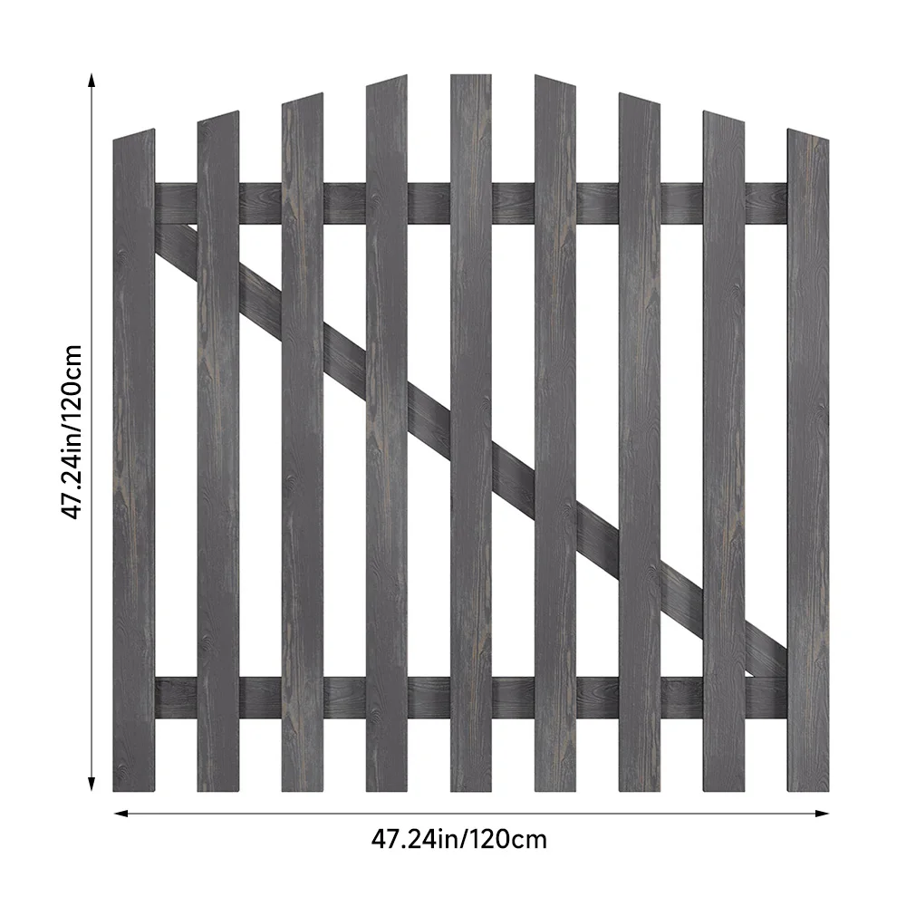 Outdoor Wooden Garden Gate Fence Spruce Wood Door with 8-inch Stainless Steel Bolt